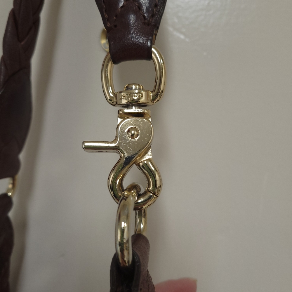 Botkier women's leather Hobo handbag Braided strap suede interior gold hardware - Picture 11 of 17